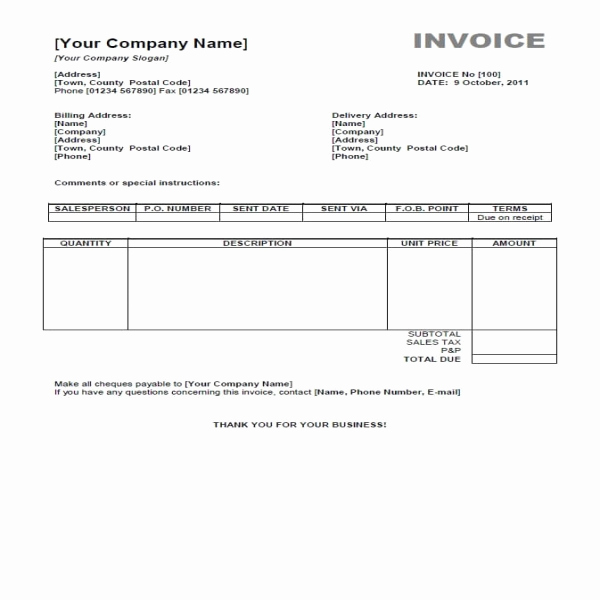 Invoice Template Open Office Awesome Invoice Template In Word format – Task List Templates