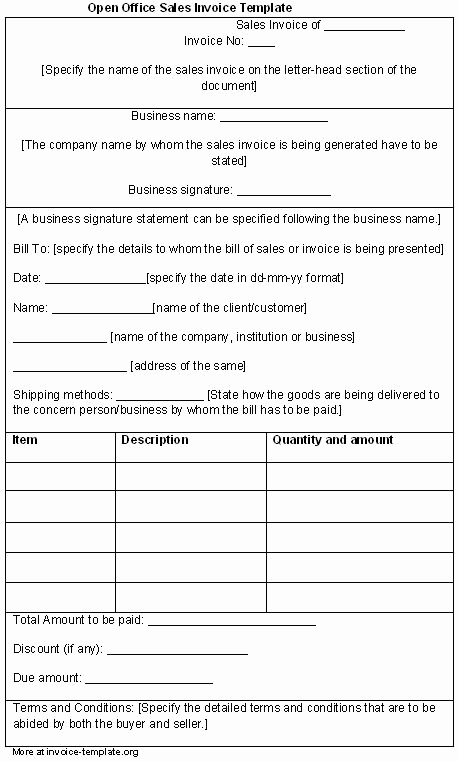 Invoice Template Open Office Best Of Open Fice Sales Invoice Template Invoice Templates