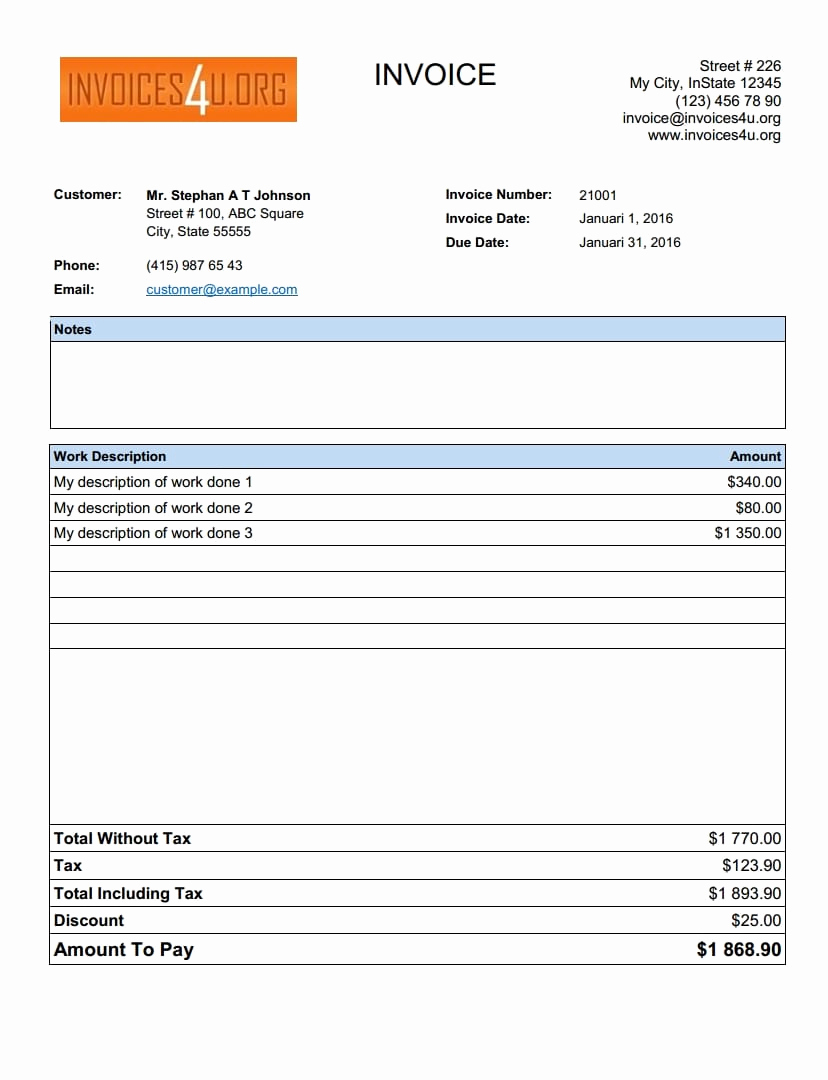 Invoice Template Open Office New Invoice Template Open Fice — Excelxo
