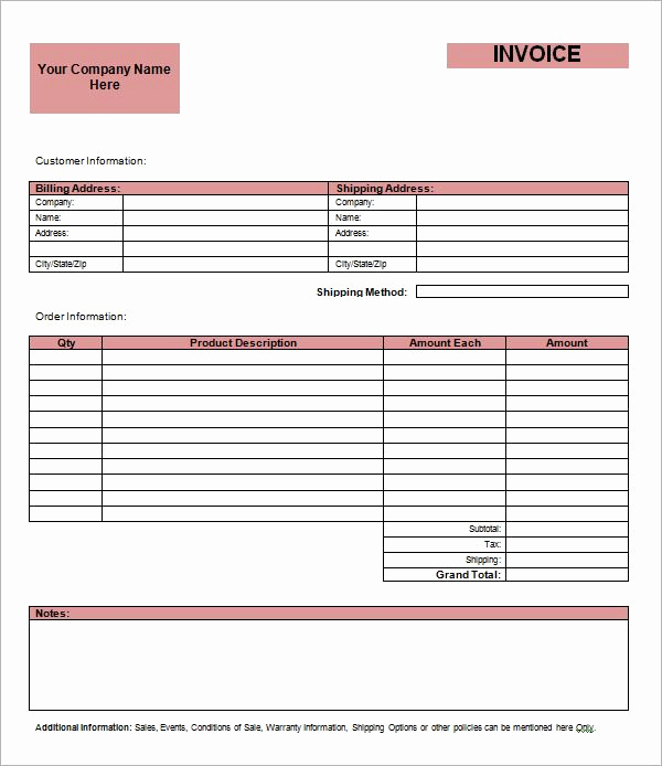 Invoice Template with Logo Fresh Inspiring Printable Billing Invoice Template with Pany