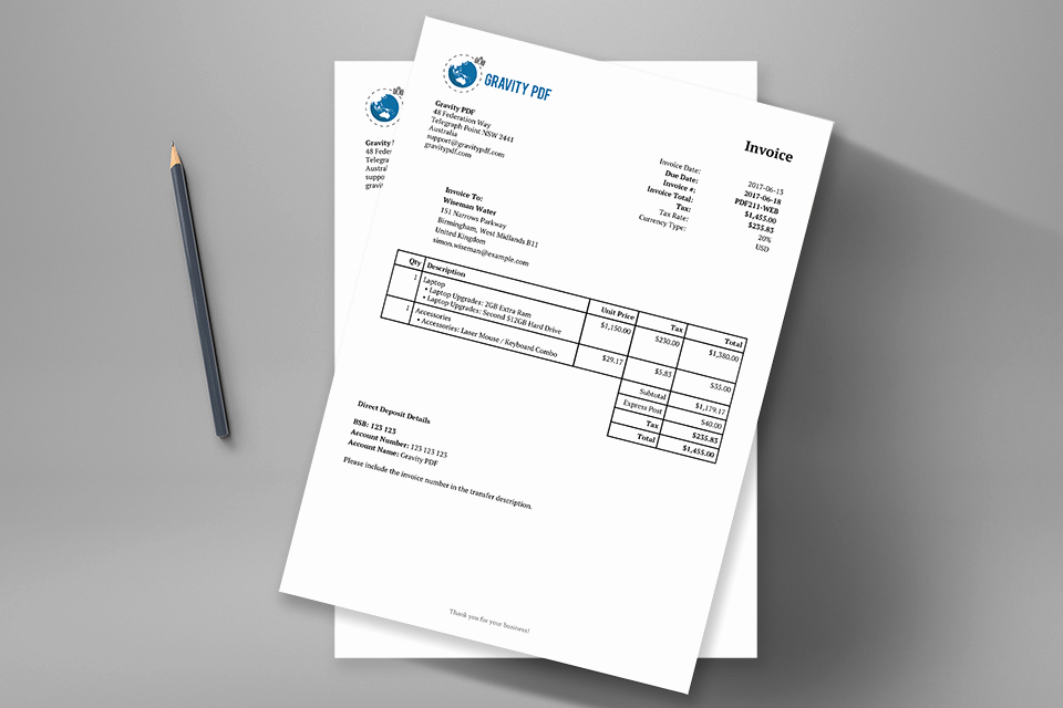 Invoice Template with Logo Fresh Invoice Classic – A Gravity forms Invoice