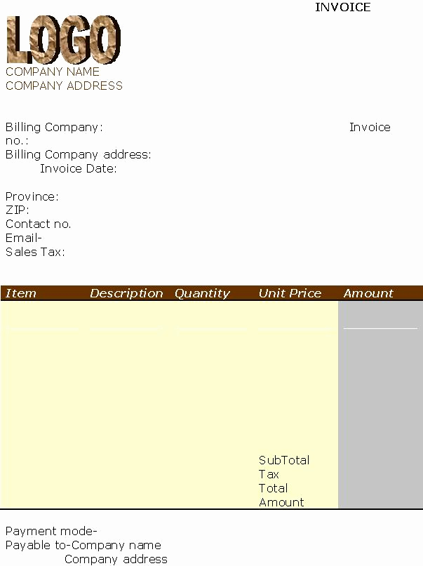 Invoice Template with Logo Inspirational HTML Logo