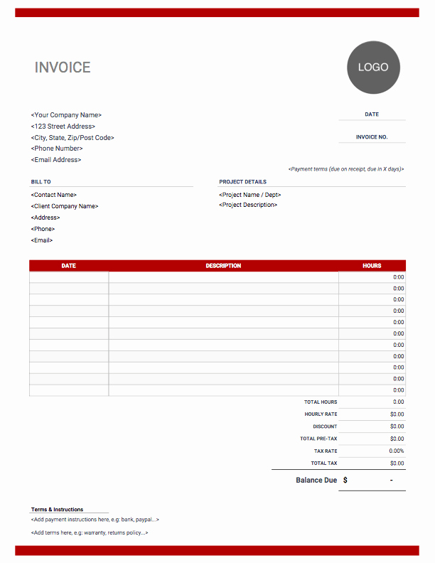 Invoice Template with Logo Unique Consulting Invoice Templates Free Download