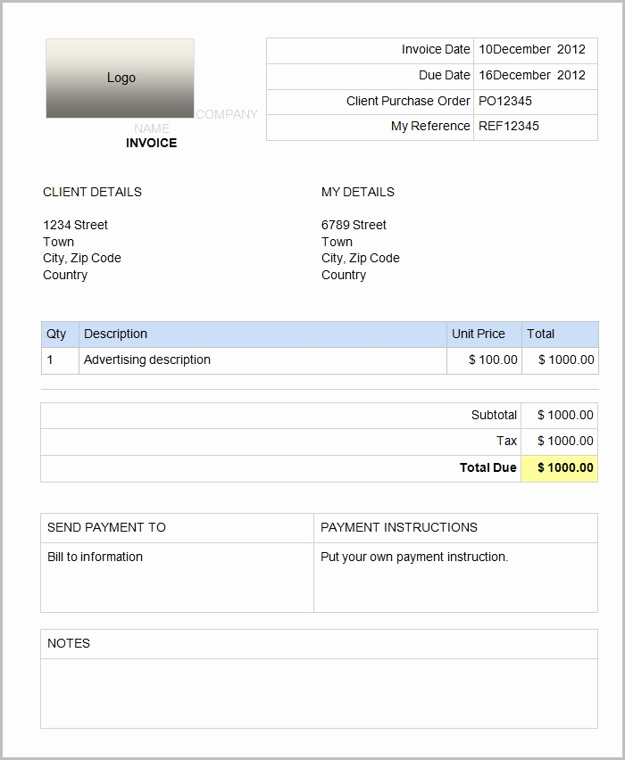 Invoice Template Word Download Free Beautiful 46 Basic Invoice Templates Word Pdf Ai Psd