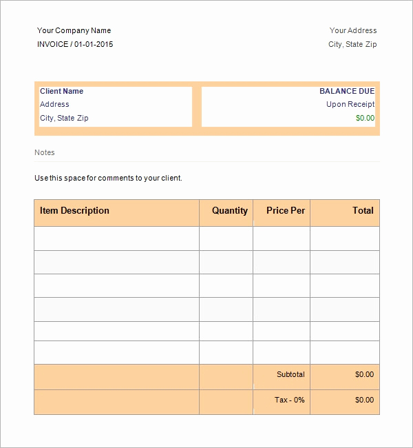 Invoice Template Word Download Free Beautiful Free 47 Sample Blank Invoice Templates In Word