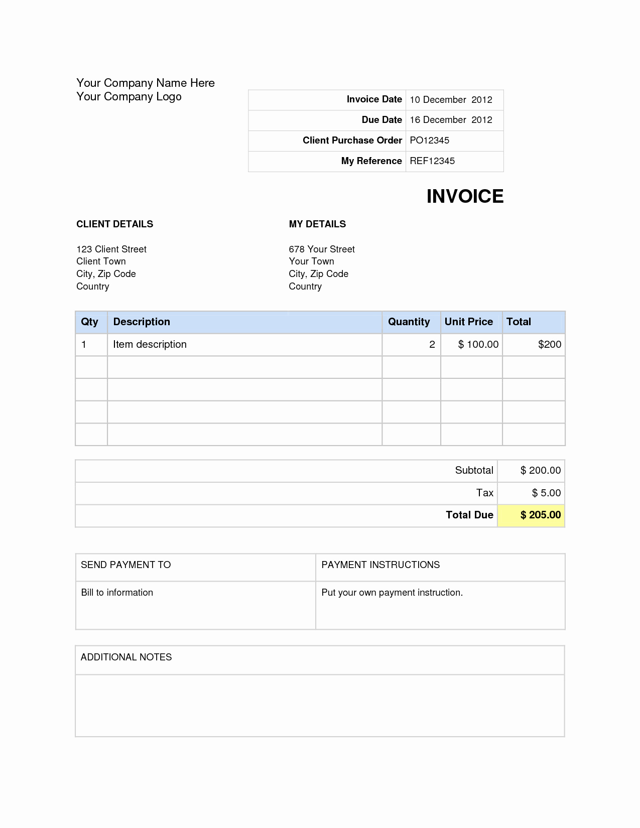 Invoice Template Word Download Free Beautiful Invoice Template Word Doc