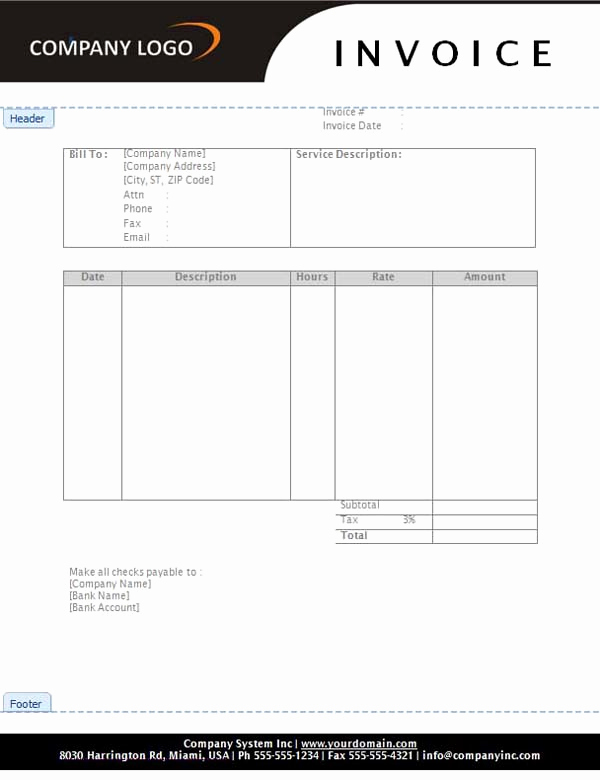 Invoice Template Word Download Free Lovely Service Invoice Template Word Download Free