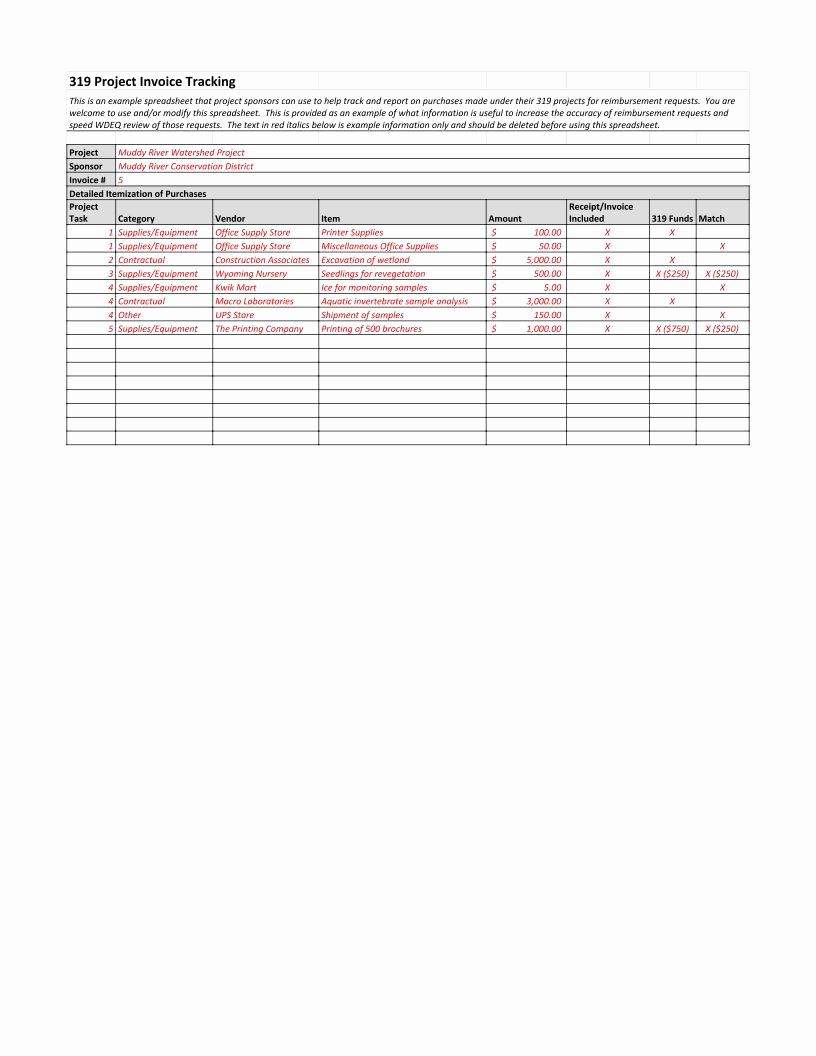 example invoice tracking spreadsheet