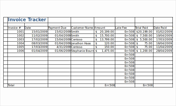 Invoice Tracking Template Excel Lovely 8 Invoice Tracking Templates – Free Sample Example