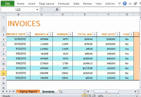 Invoice Tracking Template Excel New Track Accounts Receivable with Invoice Aging Report