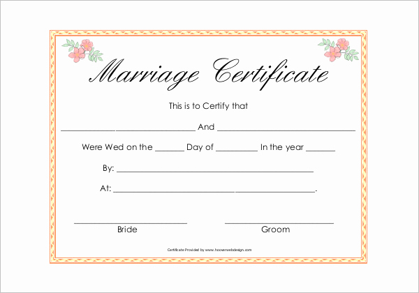 Islamic Marriage Certificate Template Beautiful 42 Free Marriage Certificate Templates Word Pdf Doc