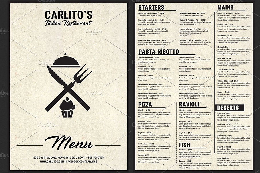 Italian Restaurant Menu Template Beautiful Italian Restaurant Menu Template Flyer Templates