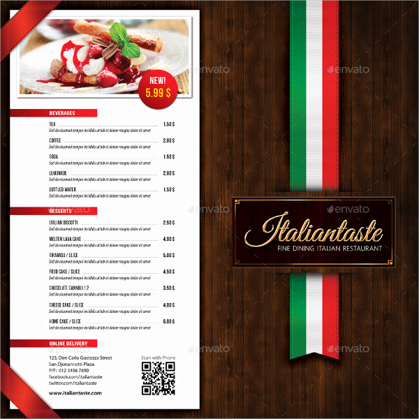 Italian Restaurant Menu Template Lovely 23 Restaurant Brochure Templates Free &amp; Premium Download