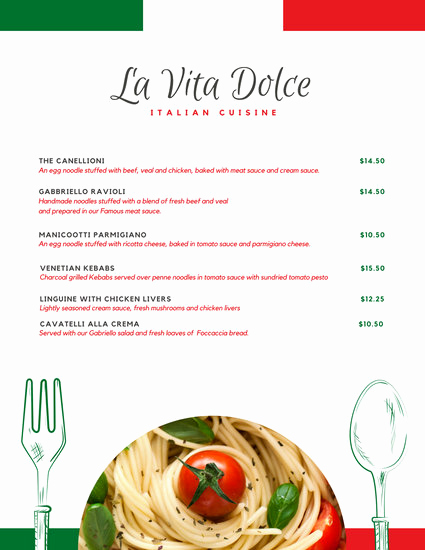 Italian Restaurant Menu Template Unique Customize 156 Italian Menu Templates Online Canva