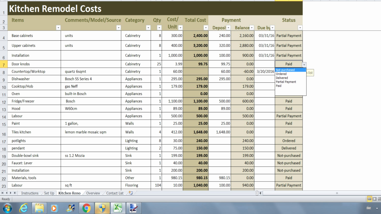 Kitchen Remodel Budget Template Unique Kitchen Remodel Costs Calculator Excel Template Renovation