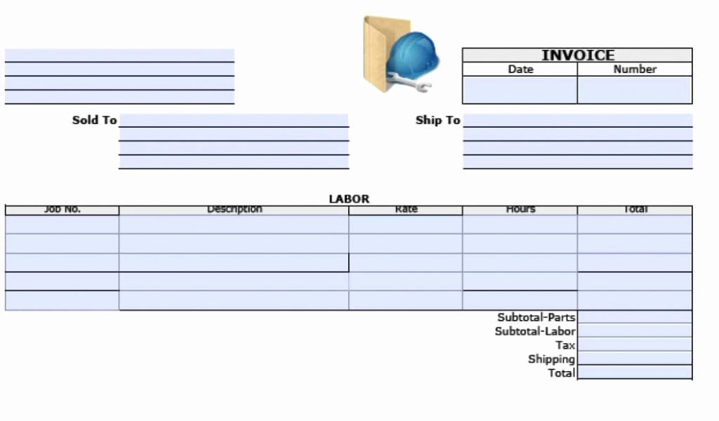 Labor Invoice Template Excel Fresh Free Labor Invoice Templates