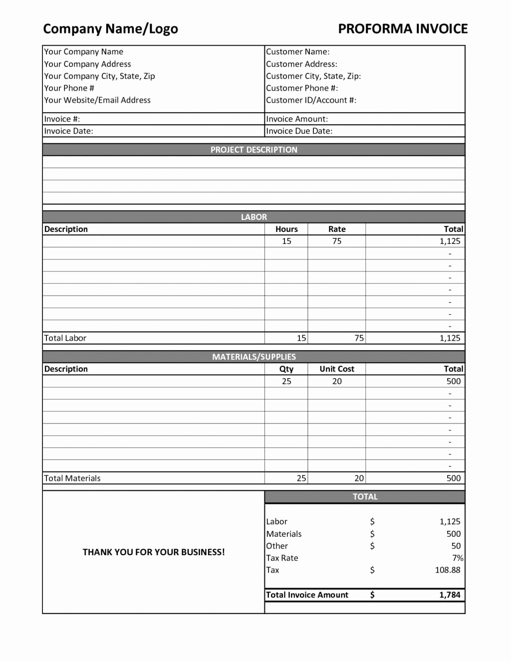 Labor Invoice Template Excel Inspirational Contract Labor Invoice Template Excelxo