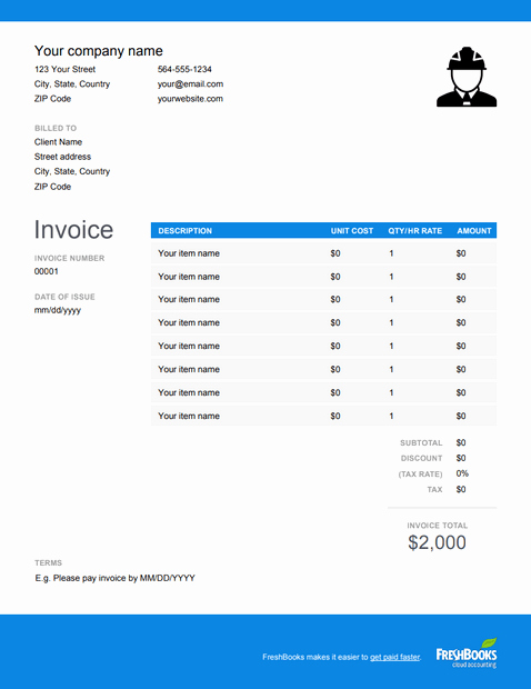 Labor Invoice Template Excel Lovely Contract Labor Invoice Template Free Download