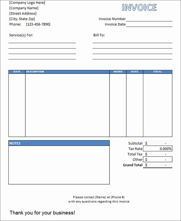 Labor Invoice Template Excel Luxury Sample Labor Invoice