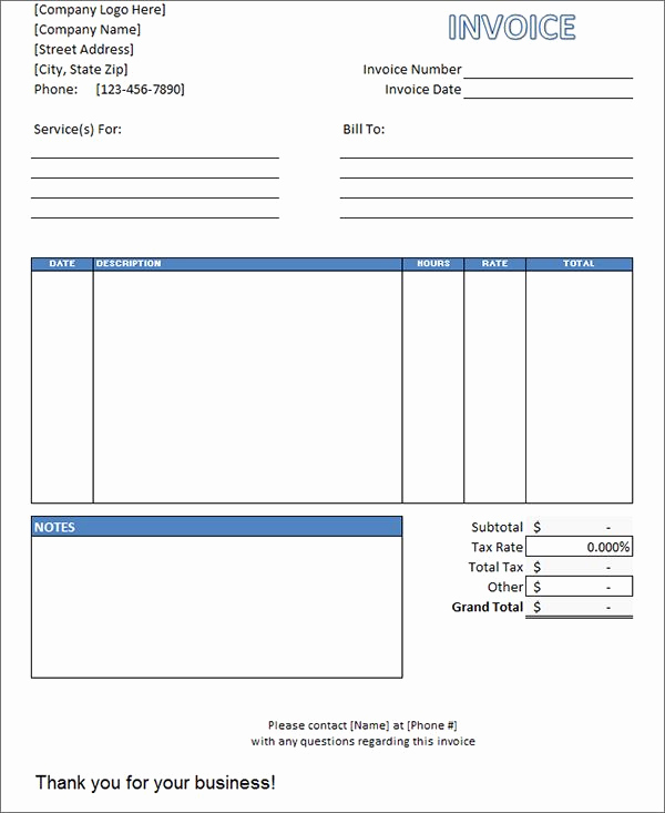 Labor Invoice Template Excel Luxury Sample Labor Invoice
