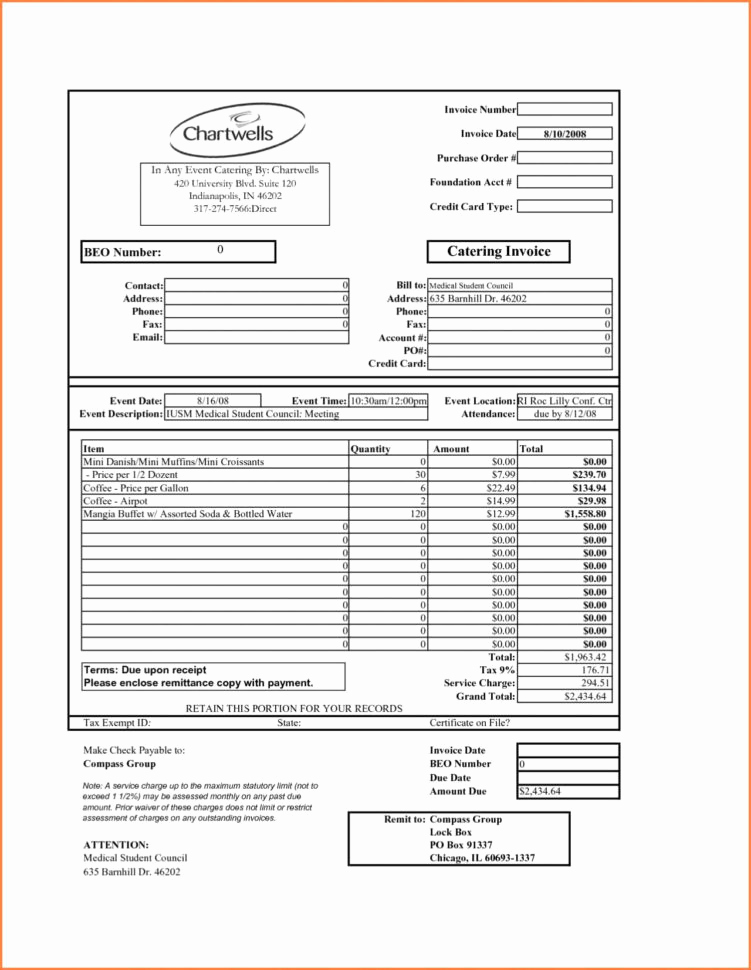 Labor Invoice Template Excel Unique Catering Invoice Template Excel Invoices Templates Free