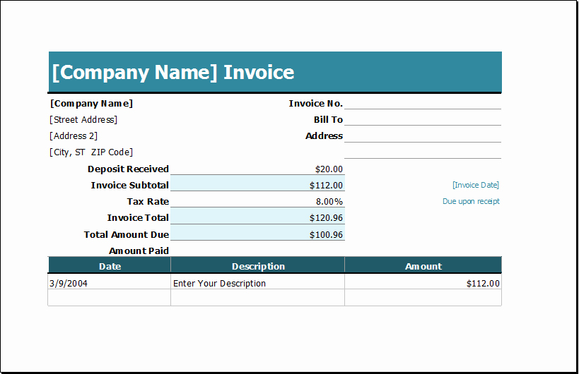 Labor Invoice Template Excel Unique Parts and Labor Invoice Template Xls