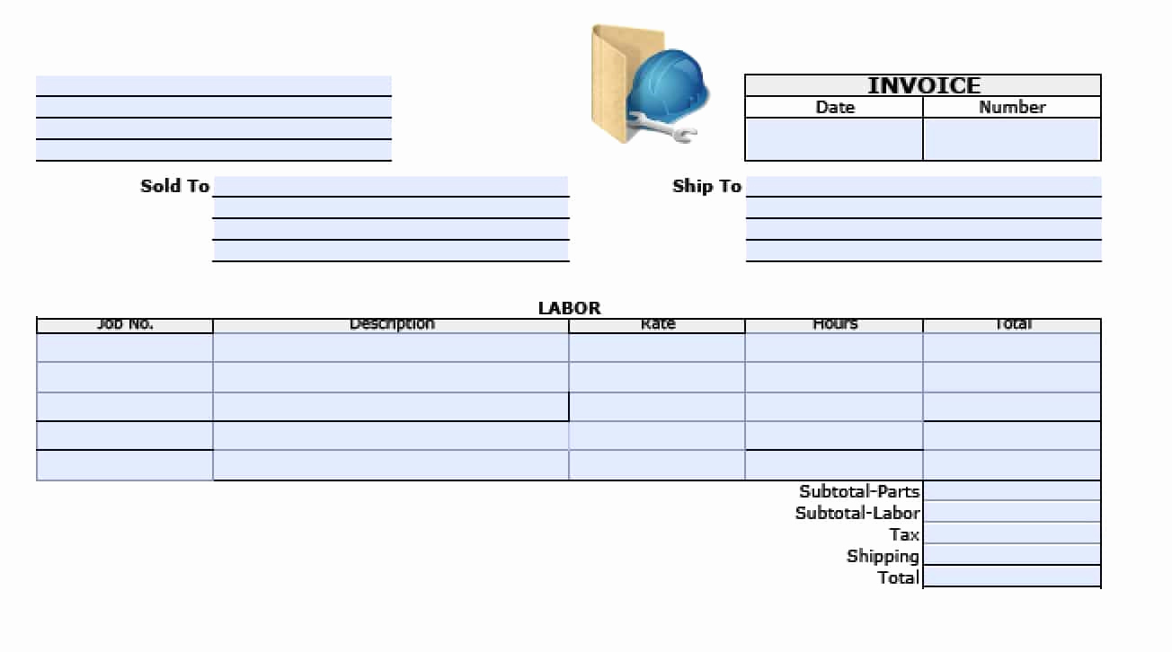 Labor Invoice Template Word Awesome Free General Labor Invoice Template Excel Pdf