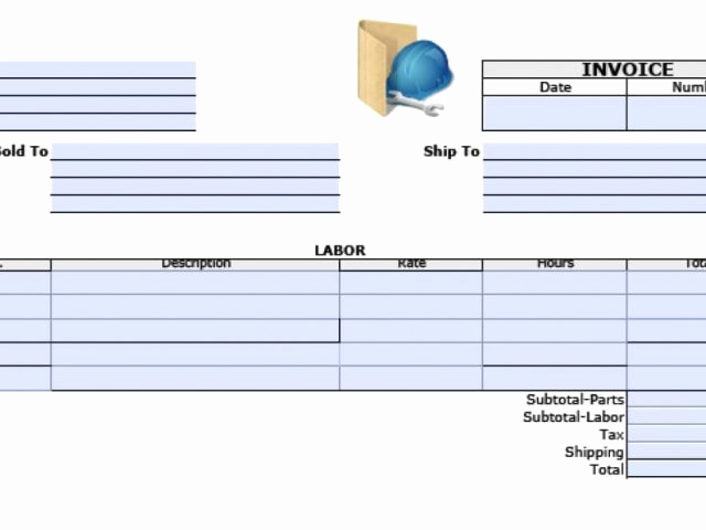 Labor Invoice Template Word Elegant Free General Labor Invoice Template Excel Pdf