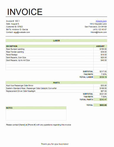 Labor Invoice Template Word Inspirational 25 Free Service Invoice Templates [billing In Word and Excel]