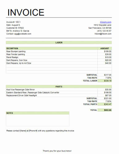 Labor Invoice Template Word Inspirational 25 Free Service Invoice Templates [billing In Word and Excel]