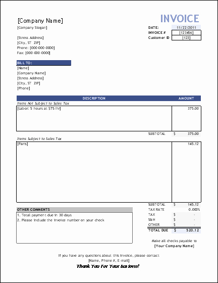 Labor Invoice Template Word Luxury Service Invoice Template for Consultants and Service Providers