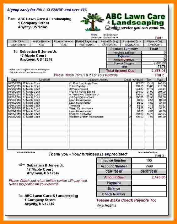 Landscaping Invoice Template Free Awesome 8 Landscaping Invoice Template