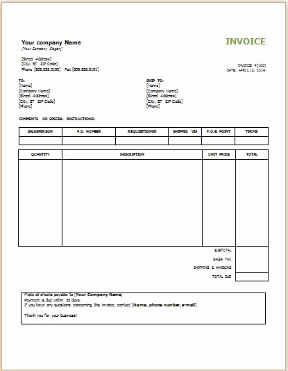 Landscaping Invoice Template Free Awesome Lawn Care Invoice Template Word