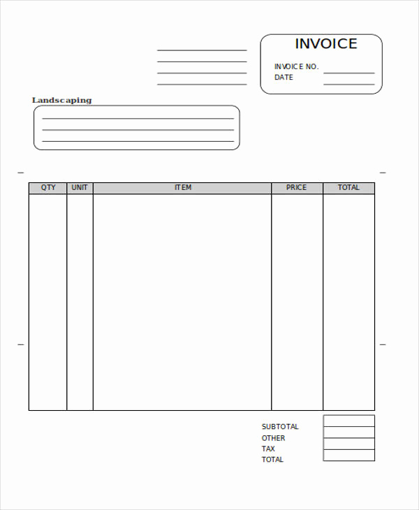 Landscaping Invoice Template Free Beautiful Sample Landscaping Invoice 6 Examples In Pdf Word Excel