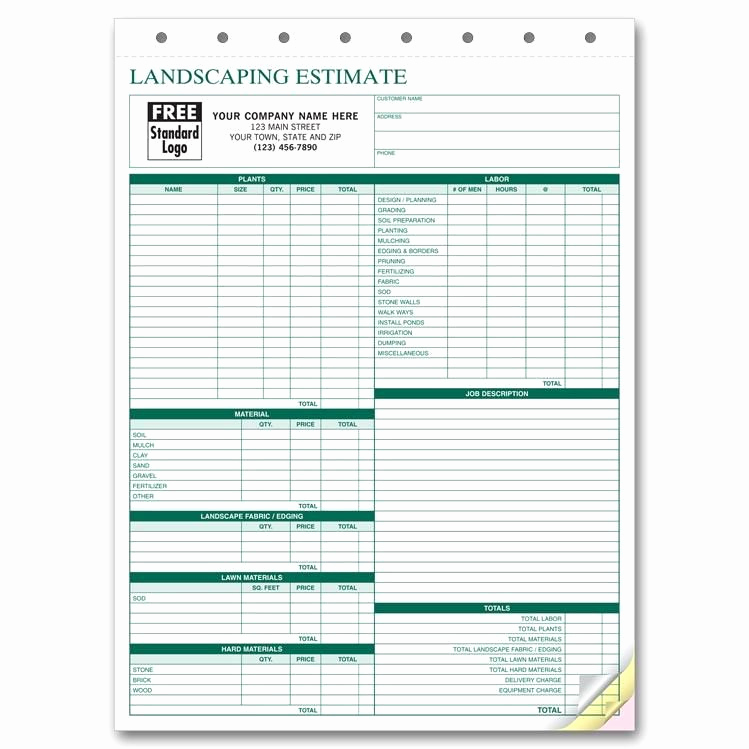 Landscaping Invoice Template Free Lovely Lawn Care Invoice form