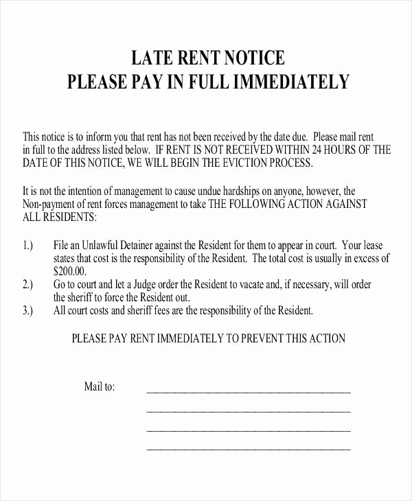 Late Rent Notice Template Elegant Free 19 Free Notice Examples In Pdf Doc