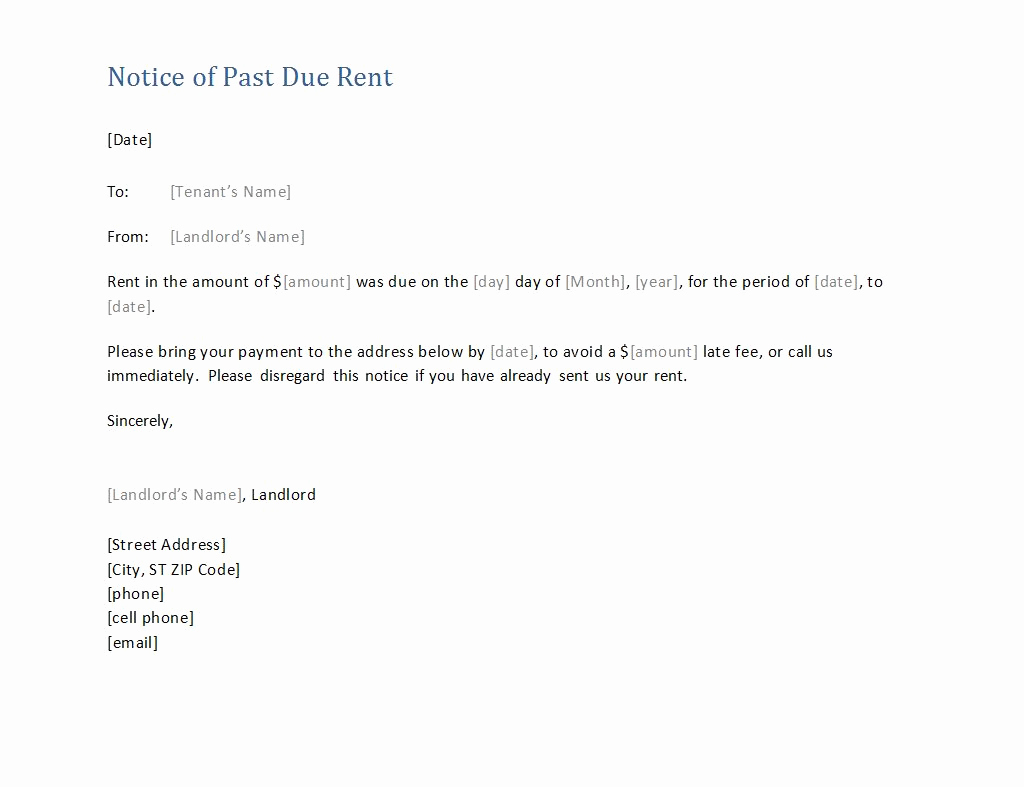 Late Rent Notice Template Elegant Late Rent Notice