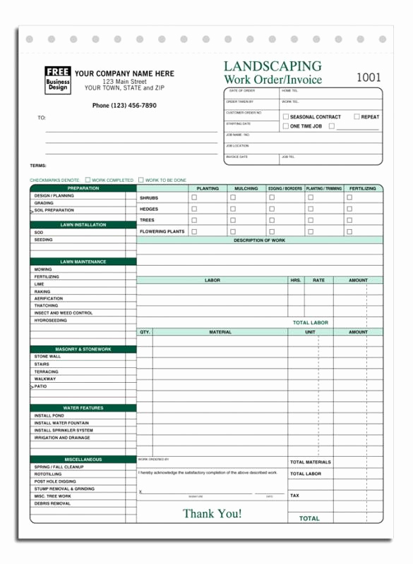 Lawn Care Invoice Template Awesome Lawn Care Invoice