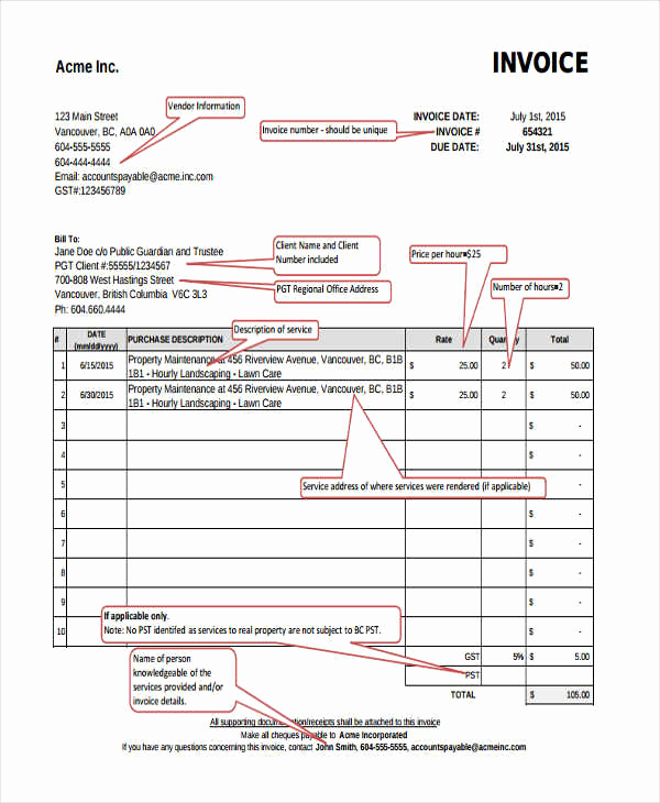 Lawn Care Invoice Template Beautiful 5 Lawn Care Invoice Templates Free Samples Examples