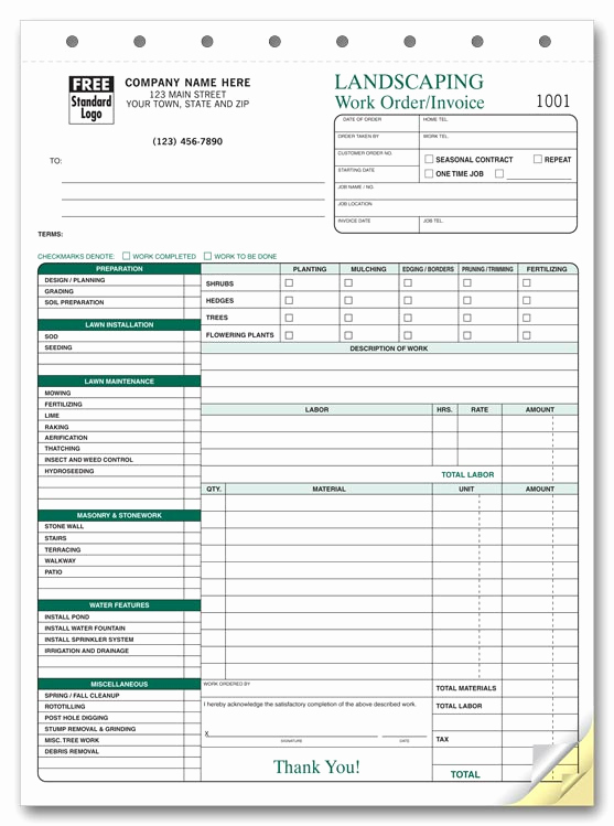 Lawn Care Invoice Template Best Of Landscaping Invoice Template