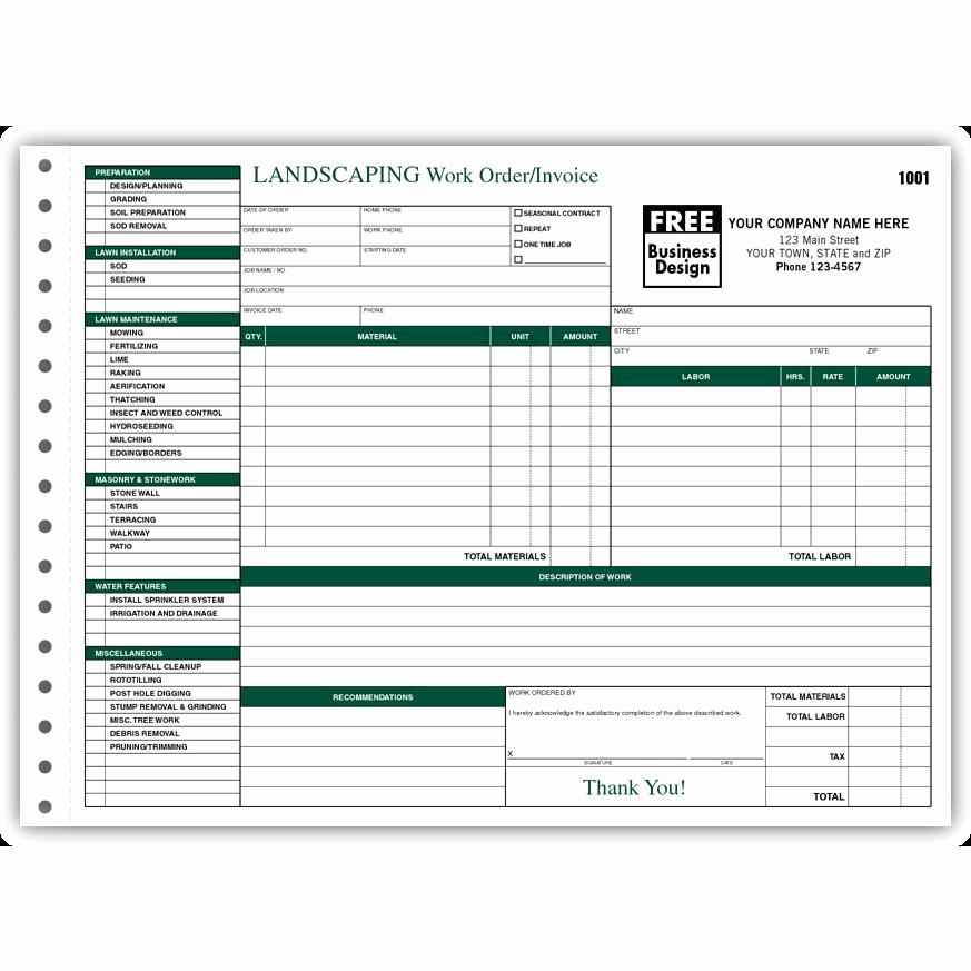 Lawn Care Invoice Template Best Of Lawn Care Work order Lawn Care Invoice