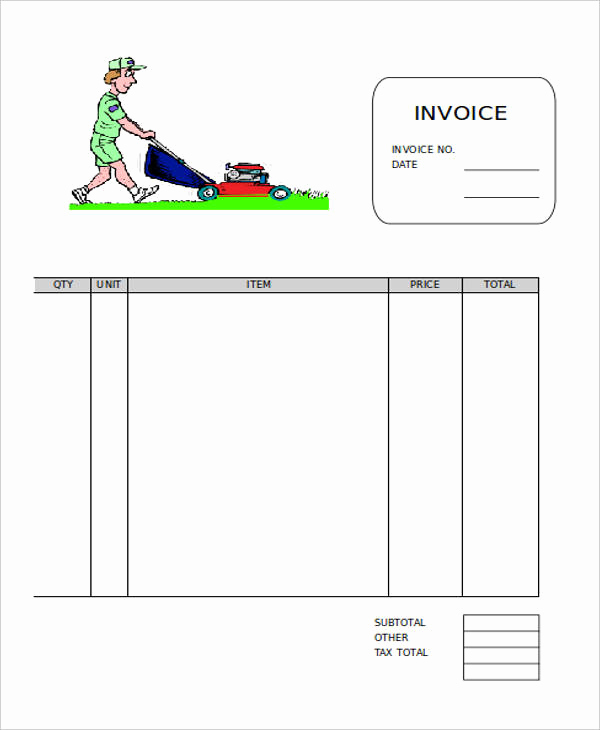 Lawn Care Invoice Template Lovely Free 9 Lawn Care Invoice Samples &amp; Templates In Pdf