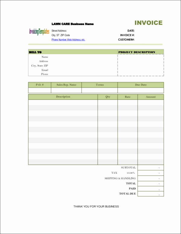 Lawn Care Invoice Template Pdf Elegant Free 9 Lawn Care Invoice Samples &amp; Templates In Pdf