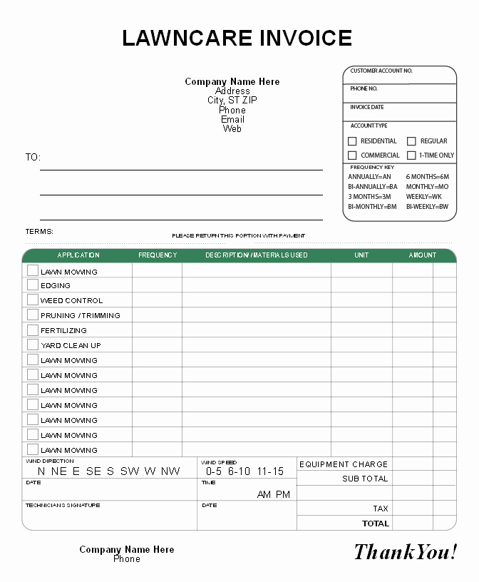 Lawn Care Invoice Template Pdf Fresh Free Lawn Care Invoice Templates