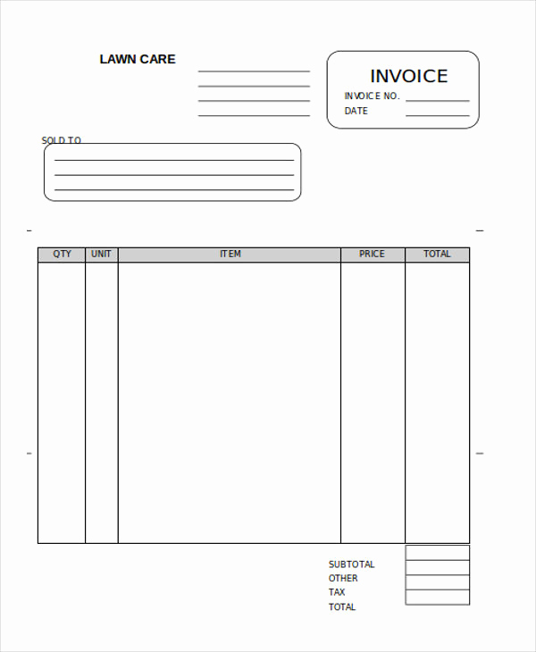 Lawn Care Invoice Template Pdf Unique Lawn Care Invoice Template 4 Free Word Pdf format