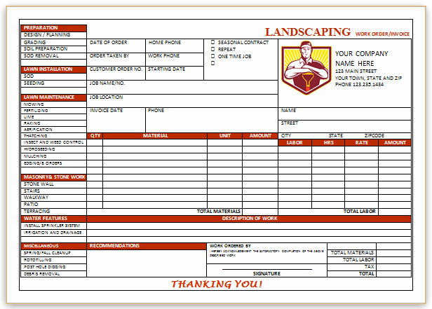 Lawn Service Invoice Template Elegant Landscaping Invoice Template 4