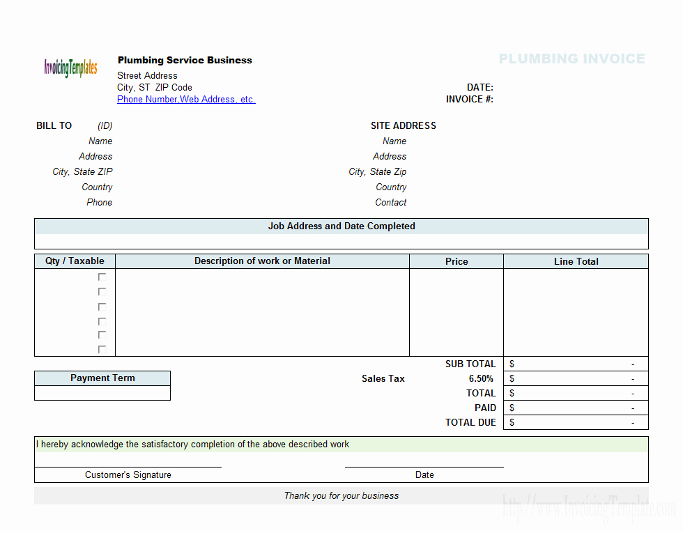 Lawn Service Invoice Template Excel Awesome Plumbing Service Invoice Template Landscape