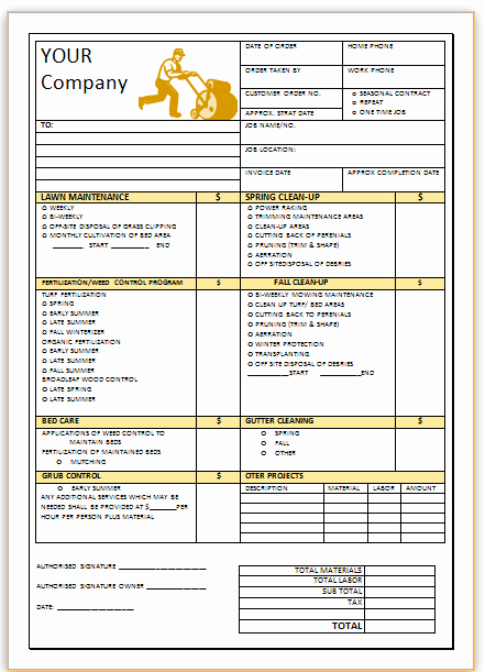 Lawn Service Invoice Template Fresh Landscaping Invoice Template 2