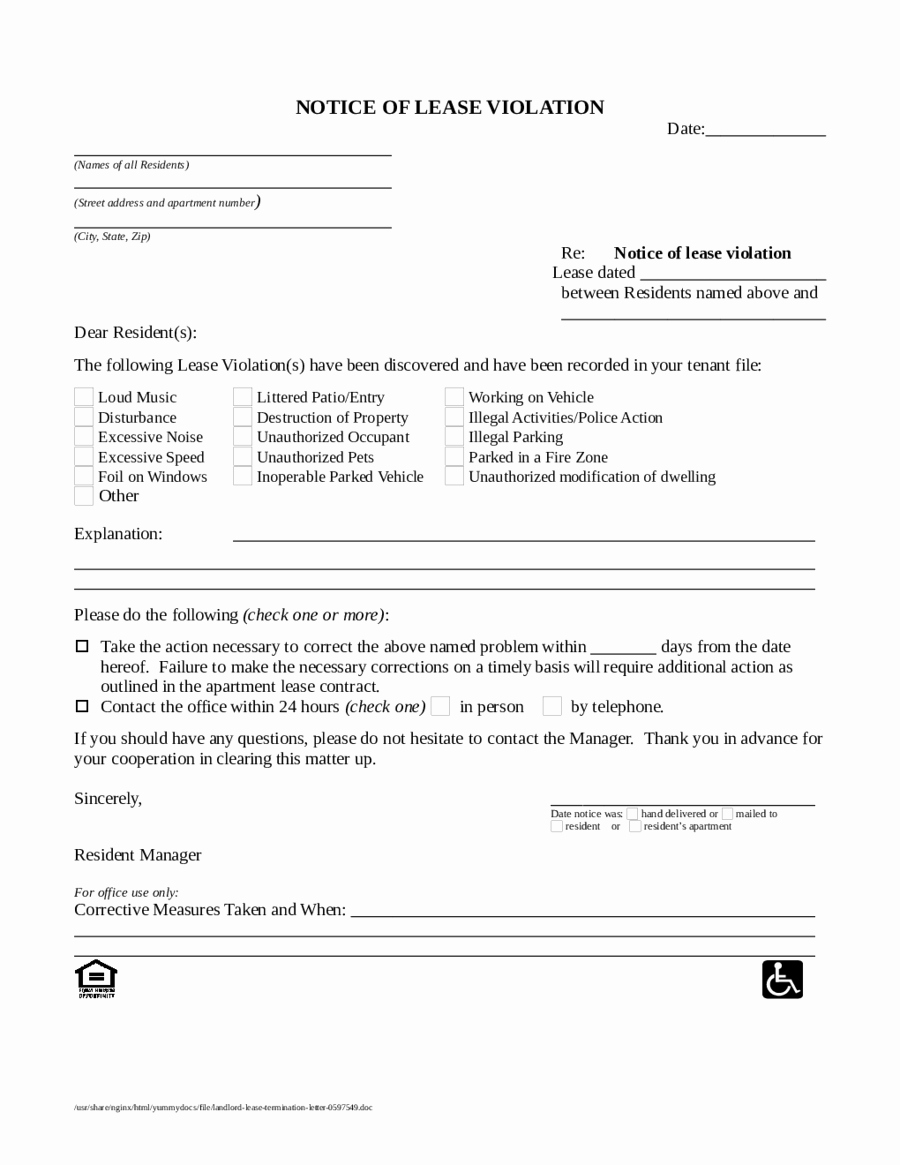 Lease Violation Notice Template Beautiful 2020 Lease Termination form Fillable Printable Pdf