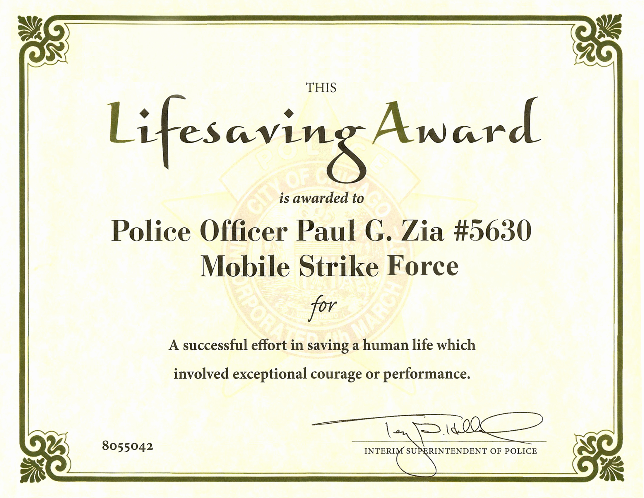 Life Saving Award Certificate Template Beautiful Ribbon Awards Chicagocop